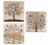 SOTTOTUTTO Quadrato Coll TREE Set Sottobicchiere piatto pentola legno stampa