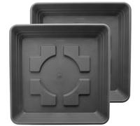 Sottovaso 48 x 48 cm per vasi grandi esterni (set da 2 pezzi) extra resistenti, colore antracite, per vasi di fiori di grandi dimensioni, in plastica protetta dai raggi UV, prodotto in Germania,