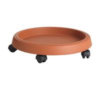 BAMA SOTTOVASO Tondo con RUOTE in PLASTICA TERRACOTTA Fioriera Giardino esterno