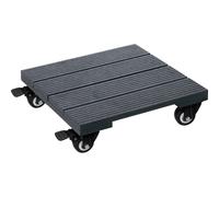 Sottovaso con ruote WPC antracite scanalato quadrato Antracite