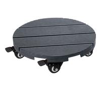 Sottovaso con ruote WPC antracite scanalato rotondo Antracite
