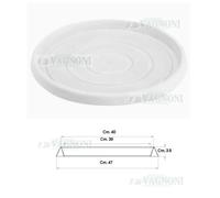 SOTTOVASO IN RESINA ROTONDO CIRCOLARE CM 38 BIANCO PER VASO IN RESINA PLASTICA