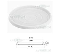 SOTTOVASO IN RESINA ROTONDO CIRCOLARE CM 48 BIANCO PER VASO IN RESINA PLASTICA