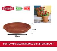 Sottovaso Mediterraneo Rotondo Plastica Terracotta per Vasi Grandi 66 cm