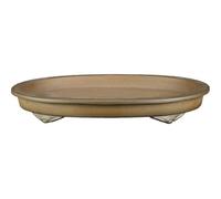 Sottovaso per bonsai ovale in gres 36x25x2,5 cm - SM021