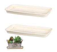 Sottovaso per piante, 2 pezzi sottovasi rettangolari per vasi di fiori, sottovasi raccogli gocce per piante, 12, 20x5, 51x0, 98 pollici, sottovaso rettangolare in plastica decorativo riutilizzabile