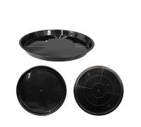 Sottovaso per Piante 3 pezzi 14/18/22/26/30 cm rotondo in plastica for vasi da fiori marrone bianco nero vassoio raccogligocce attrezzi giardinaggio for la casa(18x15x2.1cm-Black)