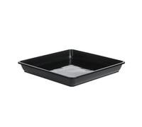 Sottovaso per Piante 5 piattini quadrati in plastica for interni ed esterni, vassoi antigoccia, sottovasi for piante(Black-18x18cm)