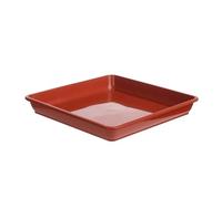 Sottovaso per Piante 5 piattini quadrati in plastica for interni ed esterni, vassoi antigoccia, sottovasi for piante(Red-22.2x22.2cm)