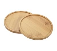 Sottovaso per piante, confezione da 2 pezzi, 12 cm, in bambù, rotondo, per interni (taglia : 12 cm)