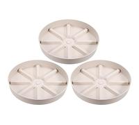 Sottovaso per piante da 26,8 cm, confezione da 3 vasi rotondi in plastica, per interni ed esterni, colore bianco (bianco, 26,9 cm)