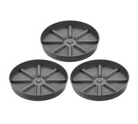 Sottovaso per piante da 26,8 cm, confezione da 3 vasi rotondi in plastica, per interni ed esterni, colore bianco (grigio, 26,8 cm)