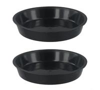 Sottovaso per piante, in plastica spessa, rotondo, in plastica PP, per interni ed esterni, confezione da 2 (10,2 - 10,2 cm)