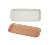 Sottovaso per piante in resina robusta, con efficace drenaggio, design rettangolare, perfetto per vari usi di giardinaggio (marrone, L)