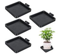 Sottovaso Per Piante - Set Di Vassoi Per Piante | 4 Pezzi Sottovasi Per Fiori, Supporto Moderno Per Montaggio A Parete, Portavasi Per Casa Soggiorno Camera Da Cucina Ufficio Appartamento Dormito