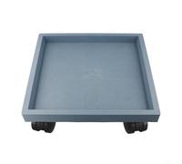 Sottovaso quadrato con ruote, resistente alle intemperie, per uso esterno, carrello in plastica, supporto mobile grigio (interno 32,5 cm)