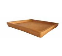 Sottovaso Quadrato in Terracotta (Due Pezzi) per Vaso Made in Italy - Piattini Cotto, Lato Esterno cm. 24 x 24 (Base Lato Interno cm. 20) Altezza 3 cm