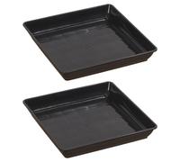 Sottovaso quadrato per piante | 2 pezzi spessi decorativi quadrati, vassoio d'acqua per piante da interno ed esterno | serra, balcone, davanzale della finestra, giardinaggio