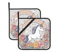 Sottovaso quadrato WHJSSF Beautiful Rainbows and Unicorns Picture Anti-scottatura e termoisolante per la pulizia della cucina e barbecue all'aperto