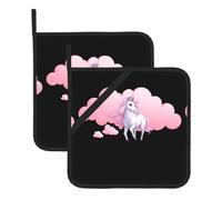 Sottovaso quadrato WHJSSF Pink Unicorn in the Clouds Picture Anti-scottatura e termoisolante per pulizia cucina e barbecue all'aperto