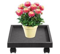 Sottovaso Rettangolare 50cm con Ruote, Base Quadrata Nera per vasi | Resina Plastica, Rotazione a 360 Gradi, Supporto Stabile, per Interni, Patio e Pavimenti