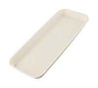 Sottovaso rettangolare per piante in resina, per interni ed esterni, resistente, per raccogliere l'acqua e proteggere il pavimento del giardino, grande vassoio per fiori in marrone beige (beige M)