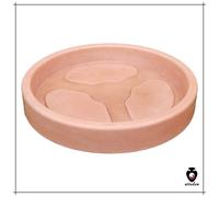 Sottovaso rotondo in resina colore terracotta per vaso plastica grande esterno