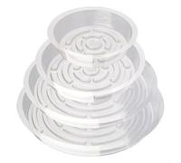 Sottovaso rotondo per interni ed esterni, set da 24 pezzi con vassoi in plastica trasparente da 15,2 cm, 20,3 cm, 25,4 cm e 30,5 cm per evitare il ristagno dell'acqua, migliorare il drenaggio e