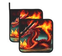 Sottovaso termoisolante con stampa di Dragon King in Fire, adatto per cucina e ristorante, spesso e durevole, antiscottatura e termoisolante