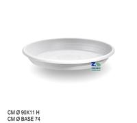 SOTTOVASO TONDO CILINDRICO IN PLASTICA DIAM. CM 90X11 H COLORE BIANCO