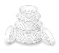 Sottovaso trasparente per piante, rotondo, in plastica, per interni ed esterni, raccoglie il drenaggio dei vasi da fiori e l'acqua in eccesso (20,3 e 30,5 cm)