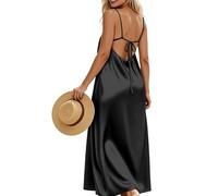Sottoveste Donna Raso - Camicia Da Notte In Raso Donna Sexy Camicia Da Notte Lunga Abito Sottoveste Lungo Lunga Vestaglia Sposa Seta Babydoll Spalline Regolabili Vestaglia Con Scollo a V