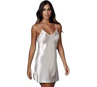 Sottoveste lingeria donna mini lucida in raso con bratelle spalla stretta Andra