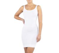 Sottoveste Modellante e Contenitiva da Donna, Senza Cuciture Seamless in Microfibra, Made in Italy (Bianco)