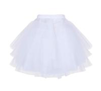 Sottoveste per Bambina,3 Cerchi Ragazza Sottogonna Floreale Elastica Mezza Scivolata della Ragazza con Coulisse Crinolina Bianca Poloster per Bambini Sono Adatte Alle Bambine 35CM