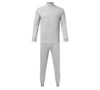 Sottoveste Termica Uomo Dolcevita Tinta unita Biancheria Termica Uomo Stretch Pigiama Maglione e Pantaloni Termici Set Inverno Caldo Top e Pantaloni Sportivi Set Jogging Tuta Sci, 01-Grigio2, XXL