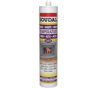 SOUDAL CARTUCCIA Frattone pasta a base di sodio borosilicato di camino e forno, estremamente resistente al calore, 300 ML, colore: nero