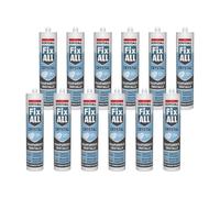 Soudal, Fix All Crystal, 12x290ml, Trasparente Cristallo, Super Trasparente e Food Safe, Per Incollaggio e Sigillatura, Ideale per Ambienti Interni ed Esterni