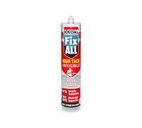 Soudal, Fix All High Tack Invisible, 290ml, Trasparente, Alta Presa Iniziale e Forza Finale, Per Incollaggi e Sigillature, Ideale per Carichi Pesanti e Superfici Porose