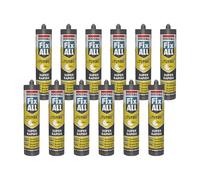 Soudal, Fix All Turbo, 12x290ml, Bianco, Super Veloce e Resistente agli Agenti Atmosferici, Per Incollaggi Rapidi, Ideale per Carichi Pesanti