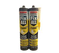 Soudal FIX ALL TURBO 290 ml - 2 X Colla Adesivo Ibrido Super Rapido 20 Minuti
