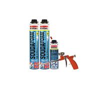 SOUDAL SCHIUMA B2 PISTOLA Schiuma Set 2 pezzi con schiuma pistola Compact + Pulitore