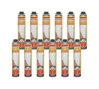 Soudal, Schiuma Montaggio & Isolamento Pistola, 12x750ml, Champagne, Espansione Elevata, Per Riempimento e Fissaggio, Ideale per Isolamento Termico e Acustico