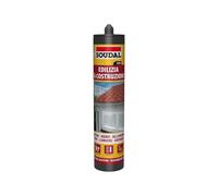 Soudal, Silicone Edilizia, 300ml, Nero, Flessibile e Resistente ai Raggi UV, Per Giunti di Costruzione, Ideale per PVC, Vetro e Metallo