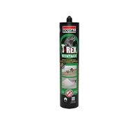 Soudal, T-Rex Montage Effetto Ventosa, 380g, Bianco, Estrema Presa Iniziale e Privo di Solventi, Per Incollaggio di Materiali Pesanti, Ideale per Battiscopa e Rivestimenti