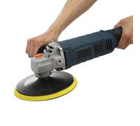 soudesileim Set lucidatrice per auto, 1580 W, 500 - 3300 giri/min, lunghezza cavo di alimentazione 2 m, 2 tamponi lucidanti, 2 tamponi in spugna, 1 tampone di lana, 6 carte abrasive, piccola