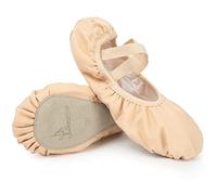 Soudittur Scarpe da Danza Classica e Moderna Antiscivolo Tela Scarpette da Ballerina Ginnastica Ballo Pantofole per Bambina Ragazze e Donna(Beige, EU 39)