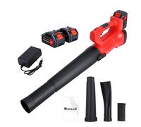 Soueur de feuilles sans fil pour le nettoyage le pelouse et séchage voiture voiture ventilateur électrique à main Ergonomique avec MOTORE 20000r/min, piles 2x4.0h, 3 options ugello, Basso Rumore Rosso