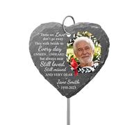 SOUFEEL Pietre Commemorative Personalizzate per i propri Cari perduti con Paletto a Gancio, Lapide del Cane Personalizzata con Nome e Foto, Regali per la Perdita di Un Cane e Gatto 10x10cm