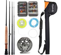 Sougayilang - Canna da pesca d'acqua dolce salata con mulinello Combo Kit (kit argento con borsa)